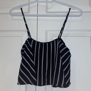 M Boutique Cropped Stripped Tier Blouse